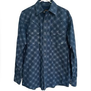 Ariat Western Cowboy Mens Pearl Snap Long Sleeve Button Shirt Size M Geometrical